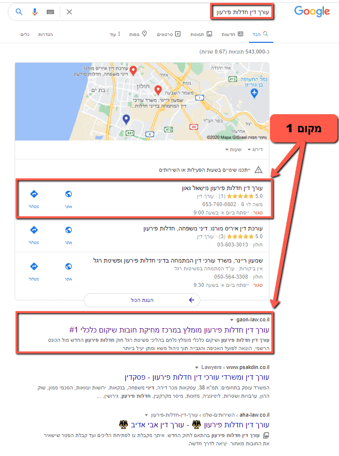 בניית אתר עורך דין חדלות פירעון - הצלחה בקידום אתרים