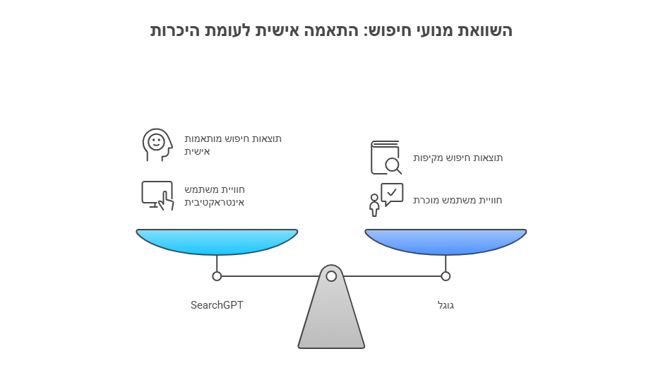 SearchGPT vs Google - השוואה מקיפה | אברהם רגבסקי השוואה בין SearchGPT לגוגל - ההבדלים במנועי החיפוש 2025